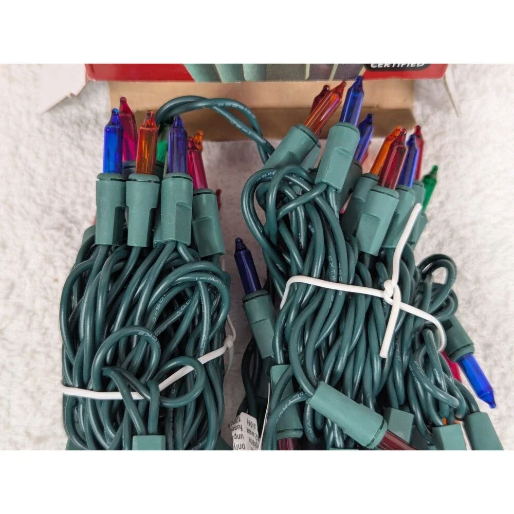 Christmas - Merry Brite - 70 Count - Mini Lights - Multi Color/Green Wire 4 Pack